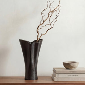 Moe's Yeri Cast Aluminum Vase in Aged Black