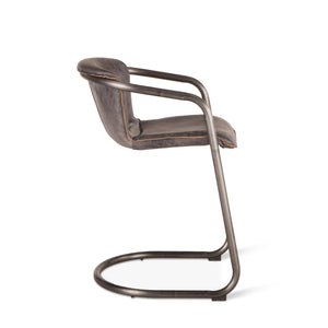 Portofino Distressed Antique Ebony Leather Counter Chair