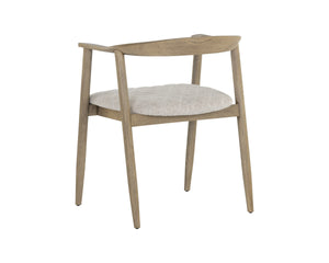 Jeremy Dining Armchair - Weathered Oak - Dove Cream