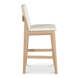 Moe's Deco White Counter Stool with Walnut Frame