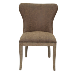 Dorsey Chair Drift Wood Legs In Nubuck Chocolate