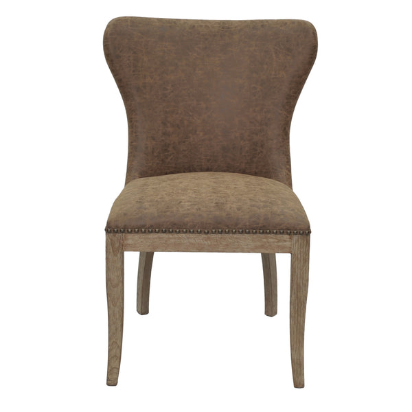 Dorsey Chair Drift Wood Legs In Nubuck Chocolate