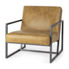 Armelle II Brown Leather Seat w/Gray Metal Frame Accent Chair
