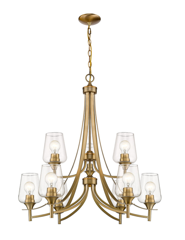 Joliet 9 Light Chandelier in Olde Brass Finish
