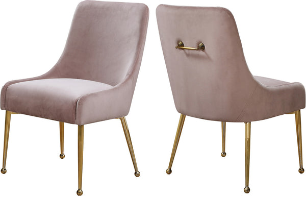 Irvin Dining Chair In Pink Velvet