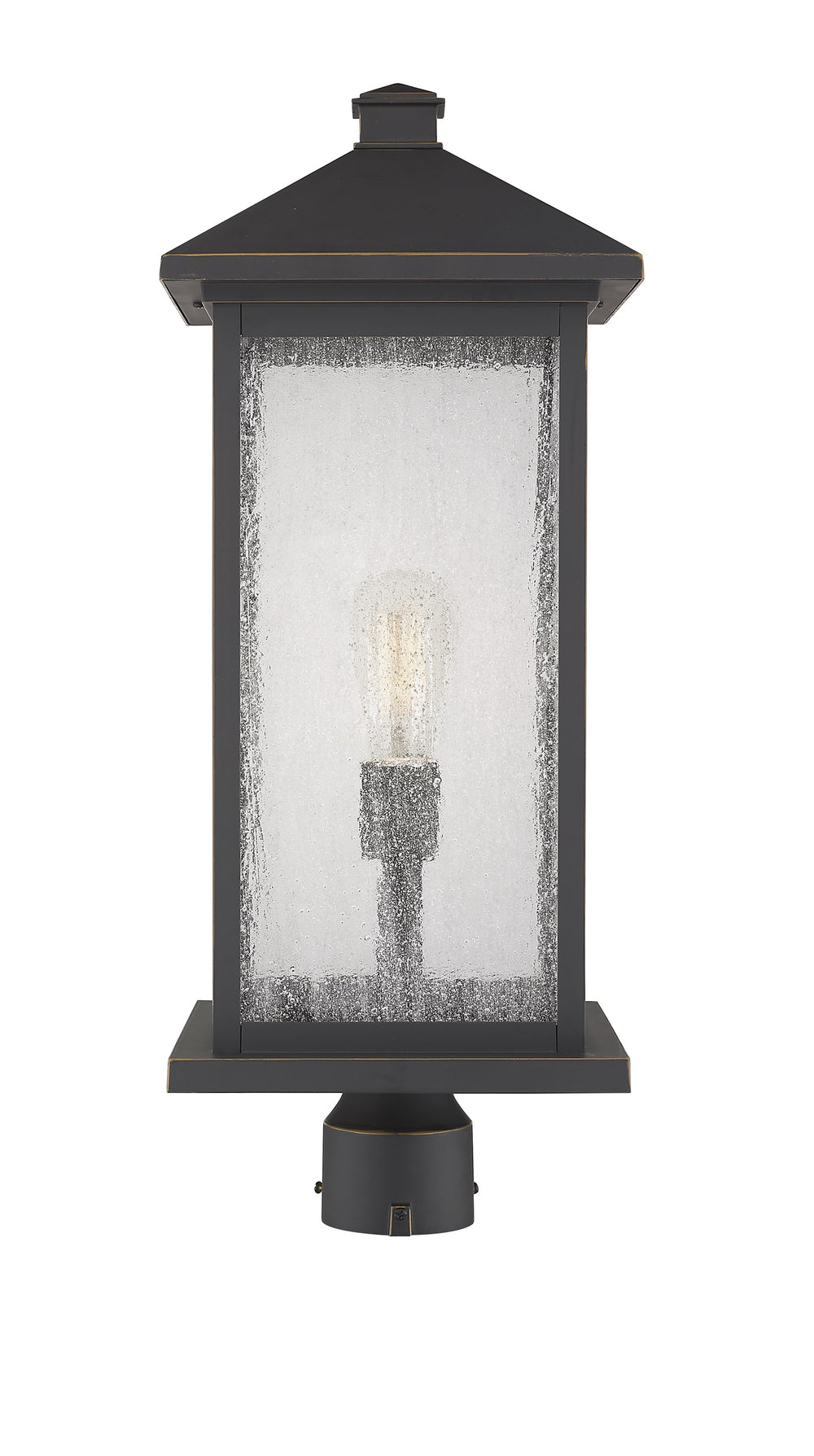 Portland 1 Light Outdoor Post Mount Fixture in Oil Rubbed Bronze Finish