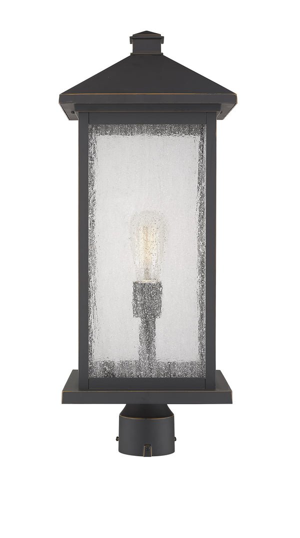 Portland 1 Light Outdoor Post Mount Fixture in Oil Rubbed Bronze Finish