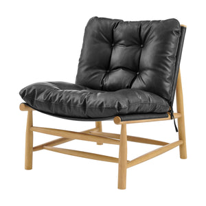 Oswald Faux Leather Tufted Accent Chair, Casa Black