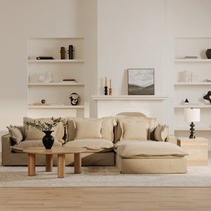 Moe's Olivia Slipper Chair in Sand Beige
