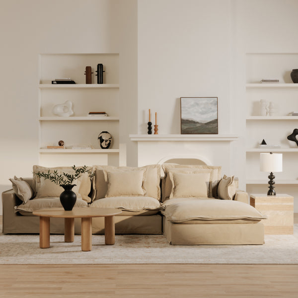 Moe's Olivia Slipper Chair in Sand Beige