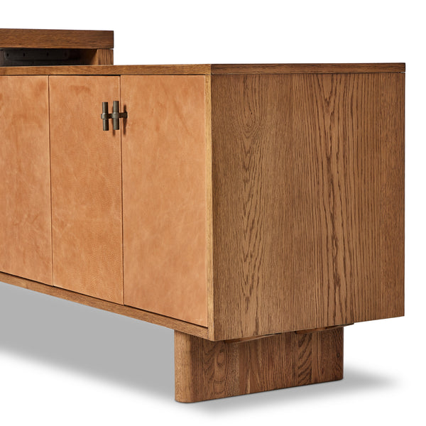Posada L In Shaped Desk In Amber Oak Veneer