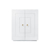 TWO DOOR MATTE WHITE LACQUER CABINET