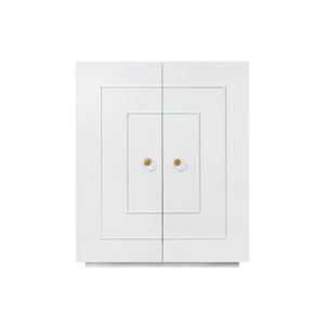 TWO DOOR MATTE WHITE LACQUER CABINET