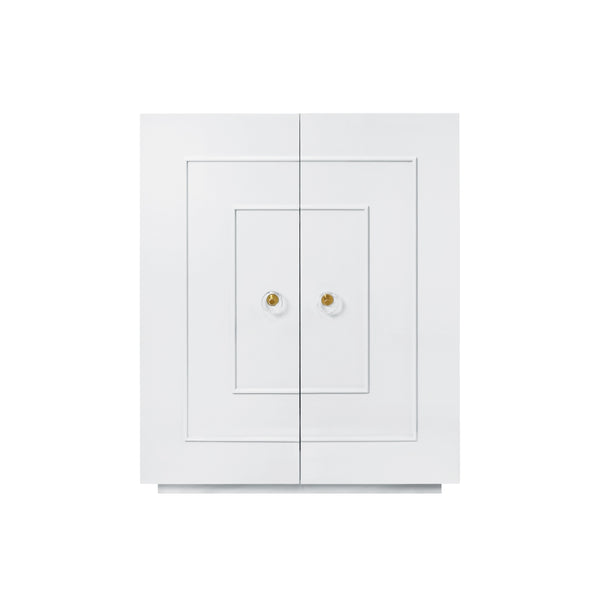 TWO DOOR MATTE WHITE LACQUER CABINET