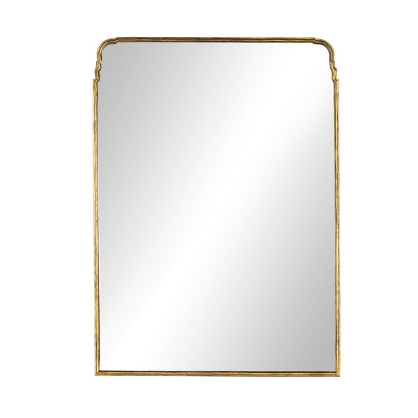 Loire Floor Mirror In Antiqued Gold Leaf