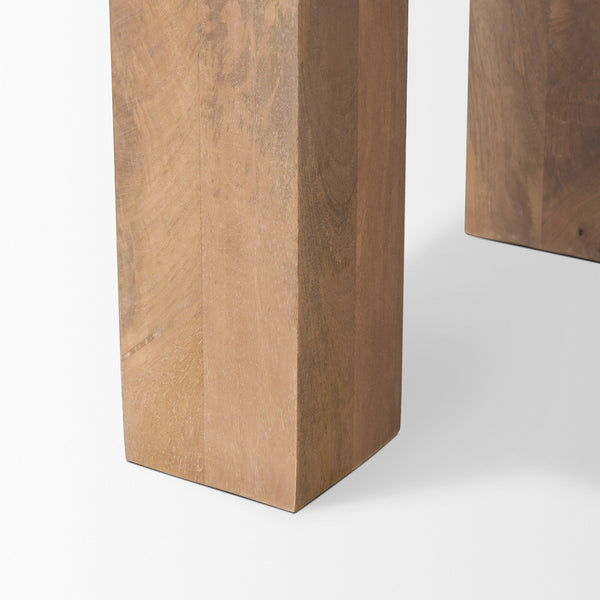 Beth Light Brown Wood Square Accent Table