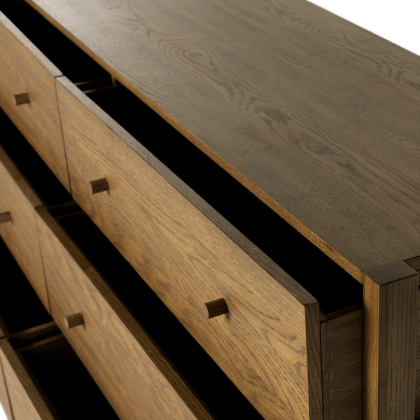 Meadow 6 Drawer Dresser In Tawny Oak