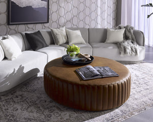 DIVANO OTTOMAN - AGED COGNAC LEATHER