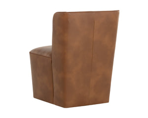 AMITA WHEELED DINING CHAIR - TOBACCO TAN