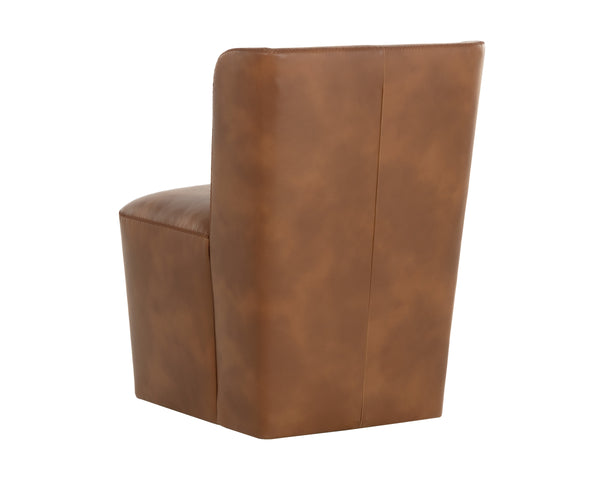 AMITA WHEELED DINING CHAIR - TOBACCO TAN