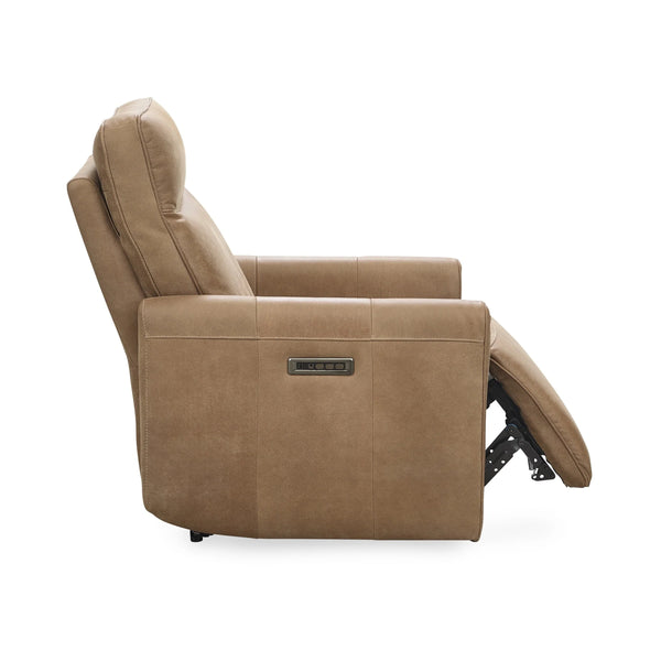 Vivica Leather Power Recliner in Toffee Finish