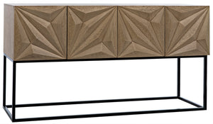 Zurich Bleached Walnut Console with Industrial Steel Frame