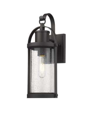 Roundhouse 1 Light Outdoor Wall Sconce in Black Finish
