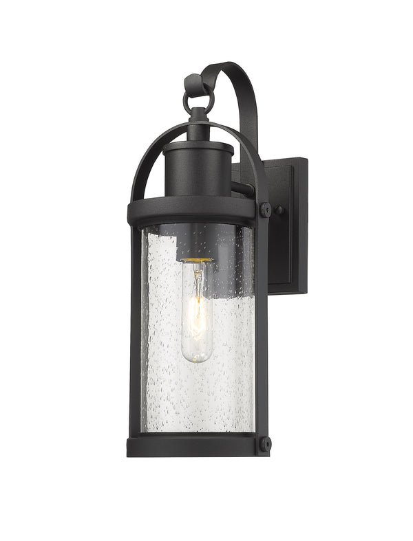 Roundhouse 1 Light Outdoor Wall Sconce in Black Finish