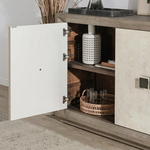 Denver Solid Wood 2Dr Cabinet - Gray/White