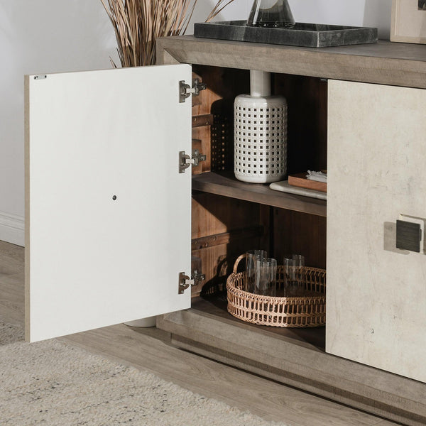 Denver Solid Wood 2Dr Cabinet - Gray/White