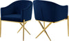 Doris Dining Chair In Navy Velvet and Gold