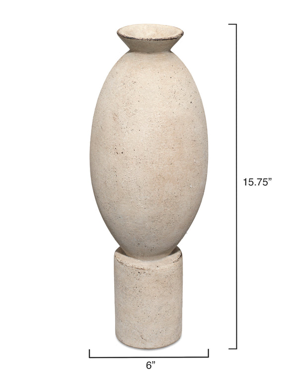 Elavated Ceramic Decorative Vase, Off White