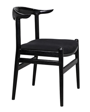 Boone Sungkai/Mindi Chair in Charcoal Black with Black Cotton Fabric