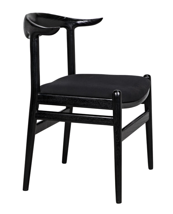 Boone Sungkai/Mindi Chair in Charcoal Black with Black Cotton Fabric