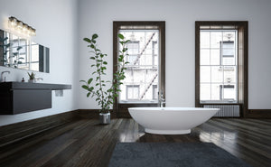 Bleeker Street 5 Light Vanity in Matte Black + Brushed Nickel Finish