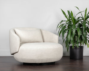 WALSH SWIVEL LOUNGE CHAIR - EFFIE LINEN