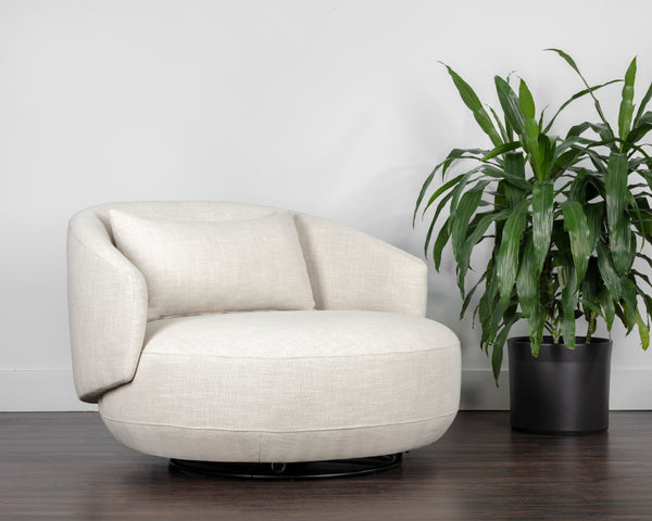 WALSH SWIVEL LOUNGE CHAIR - EFFIE LINEN