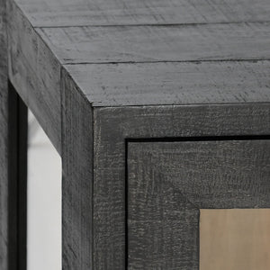 Larson Solid Wood Cabinet with Glass Doors