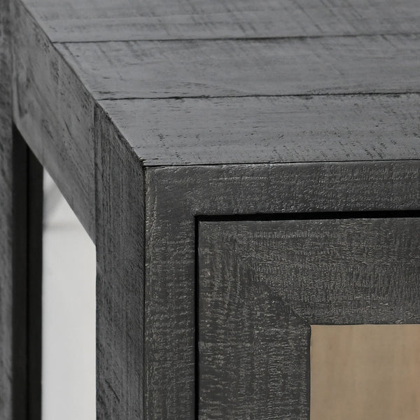 Larson Solid Wood Cabinet with Glass Doors