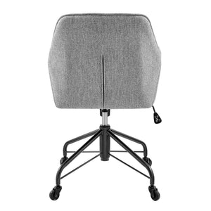 Thompson Fabric Swivel Office Arm Chair In Strata Gray