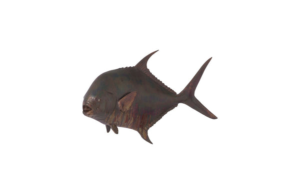 Permit Fish Wall Sculpture , Copper Patina