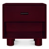 Moe's Jolene Nightstand in Deep Red with Shelf