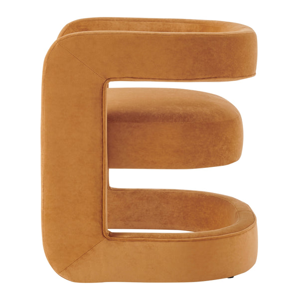 Althea Velvet Accent Arm Chair, Dainty Caramel