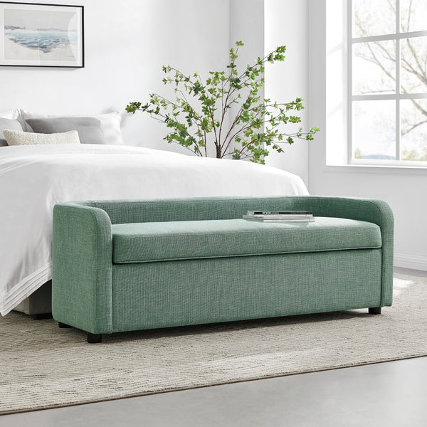 Wendy KD Fabric Storage Bench, Meridian Sea Green