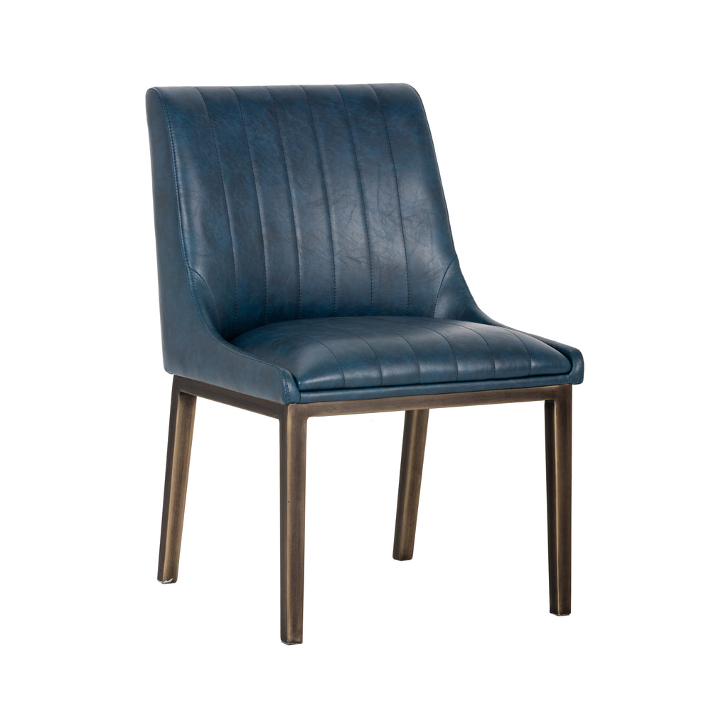 HALDEN DINING CHAIR - RUSTIC BRONZE - VINTAGE BLUE