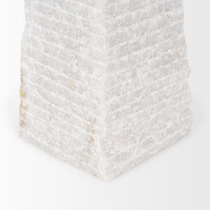 Pyramis White Rough Marble Obelisk 16"