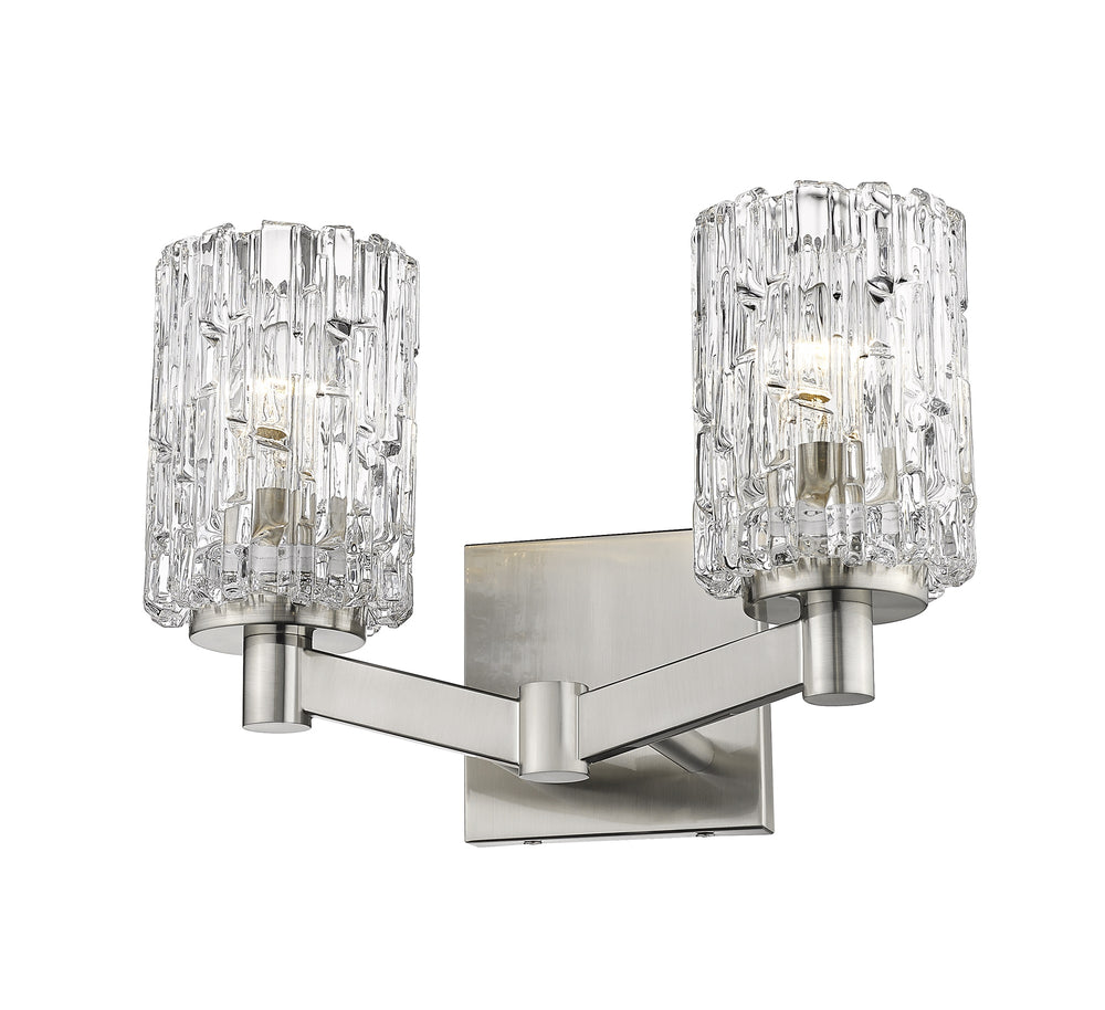 Aubrey 2 Light Vanity in Brushed Nickel Finish