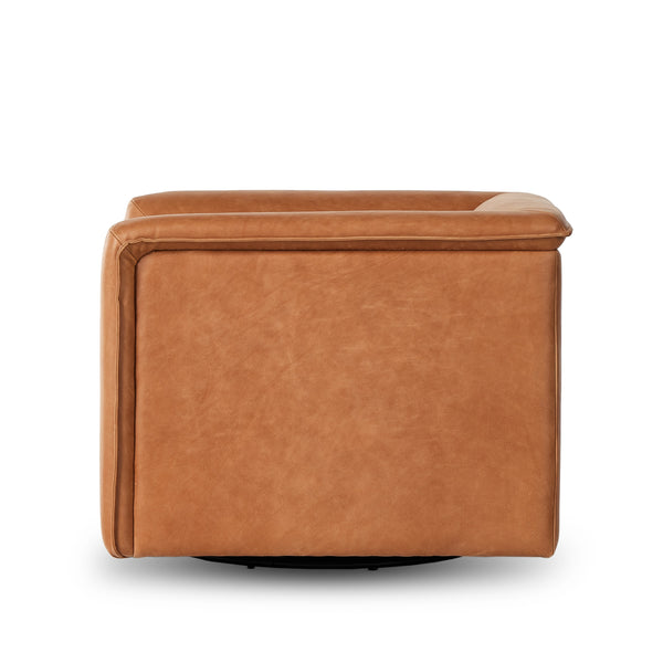 Wellborn Swivel Chair In Palermo Cognac