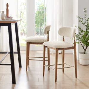 Verna Boucle Counter Stool, Palladian Beige