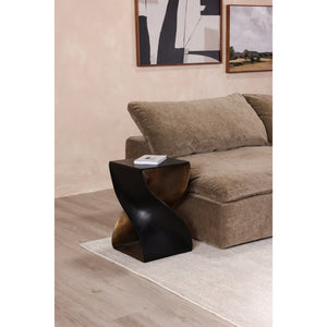 Moe's Twist Accent Table Black with Brass Finish